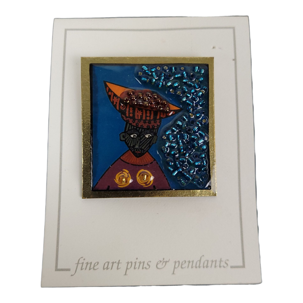 Vintage Bonnie Kondor 3D Collar Brooch Fine Art Collectible Pin Mixed Media NEW